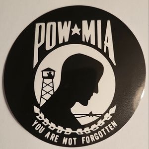 POW/MIA You Are Not Forgotten Motorcycle Helmet Bumper Sticker Decal Military